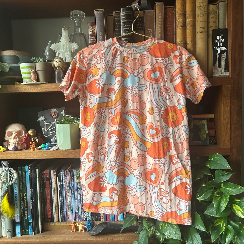 Flower Power Girls T-Shirt Dress Handmade by Limitless Bootique